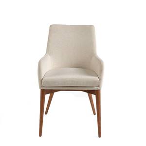 Chaise en tissu et bois couleur noyer Beige - Textile - 57 x 88 x 64 cm