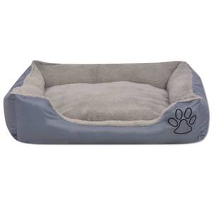 Hundebett gepolstertem Kissen 170416 Grau - Kunstleder - 70 x 20 x 90 cm