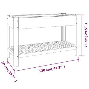 Lit surélevé de jardin Gris - Bois manufacturé - Matière plastique - 120 x 75 x 120 cm