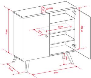 Highboard NATURE Weiß