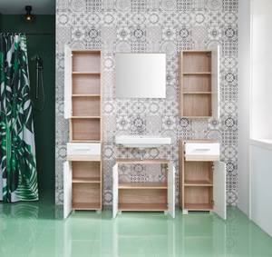 Meubles de salle de bains Set SetOne 5 éléments - Imitation chêne de San Remo / Blanc