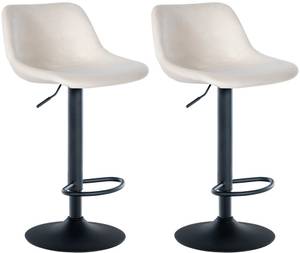 Tabourets de bar Loft Lot de 2 Blanc crème