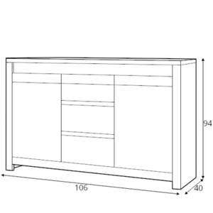 Kommode SKELO Braun - Holzwerkstoff - 94 x 153 x 40 cm