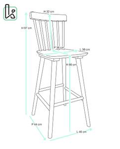 Tabouret de bar ATIA (lot de 2) Noir