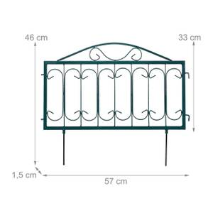 4-tlg. Beetzaun aus Metall Schwarz - Grün - Metall - 57 x 46 x 2 cm