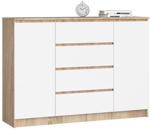 Commode K140 2T 4S CLP Imitation chêne de Sonoma - Blanc