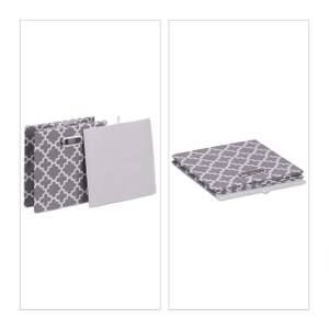 Aufbewahrungsbox mit Muster im 2er Set Grau - Silber - Weiß - Papier - Textil - 31 x 31 x 31 cm