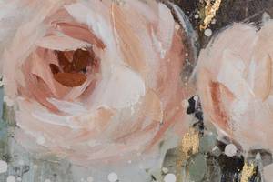 Acrylbild handgemalt Splash of Roses Grau - Massivholz - Textil - Holz teilmassiv - 90 x 60 x 4 cm