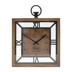 Queens Square Wall Uhren Braun - Holzwerkstoff - Glas - Massivholz - 5 x 33 x 33 cm