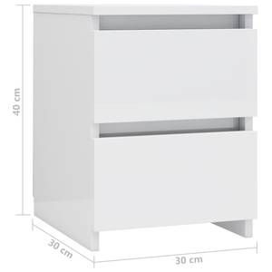 Table de chevet 299420-1 (lot de 2) Blanc brillant - Nombre de pièces dans le lot : 2