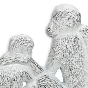 Weiße Garderobenleiste im Affen-Design Schwarz - Weiß - Metall - 37 x 15 x 4 cm