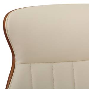 Chaise de bureau Melilla Blanc crème - Imitation noyer