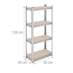 Verzinktes Schwerlastregal mit 4 Ebenen 60 x 30 cm