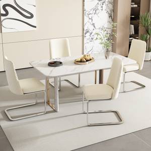 Freischwinger VELVMoon (4er Set) Beige - Silber - 4er Set