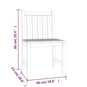 Salle à manger (lot de 5) 3157161 Marron - Bois massif - Bois/Imitation - 100 x 77 x 200 cm