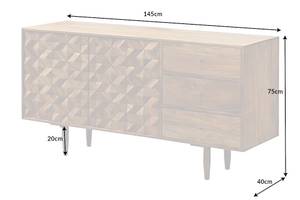 Sideboard ALPINE Braun - Massivholz - 145 x 75 x 40 cm