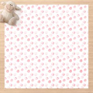 Aquarell Punkte Rosa Vinyl-Teppich - Aquarell Punkte Rosa - Quadrat 1:1 - 140 x 140 cm
