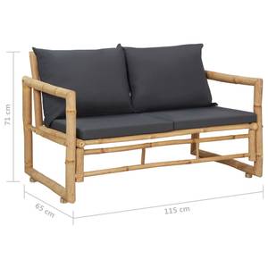 Garten-Lounge-Set Grau - Bambus - 50 x 45 x 90 cm