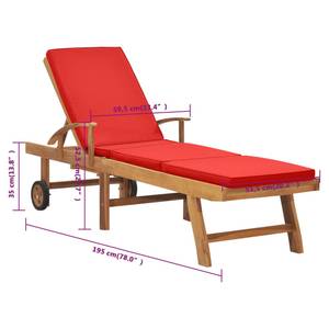 Chaise longue Rouge - Nombre de pièces dans le lot : 1