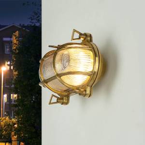 Wandlampe Außen SKIATHOS Messing - Graumetallic - Durchscheinend - 18 x 13 cm