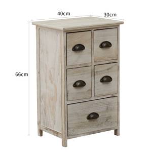 Chiffonnier Nigella Blanc - Bois massif - 30 x 66 x 40 cm