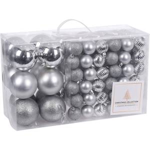 Weihnachtskugel-Set, 94-teilig Silber