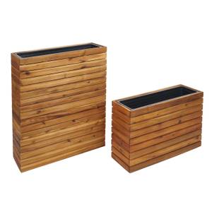 2er-Set Pflanzkasten L21 Braun - Holzart/Dekor - Holz teilmassiv - 63 x 77 x 23 cm