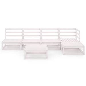 Garten-Lounge-Set (6-teilig) 3009922-1 Weiß - Massivholz - Holzart/Dekor - 70 x 30 x 70 cm