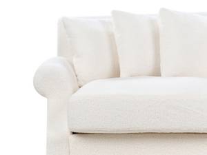 2-Sitzer Sofa EIKE Cremeweiß - Eiche Dunkel - Weiß - Naturfaser