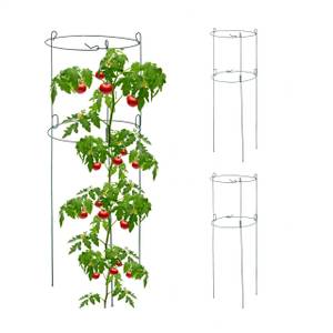 Tuteur à tomates en lot de 3 Vert - Métal - 26 x 76 x 26 cm