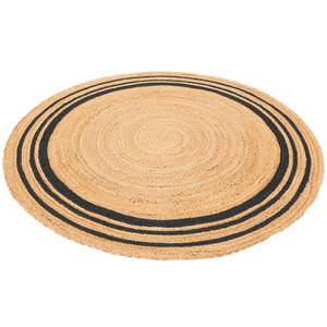 Teppich Jute Salsa Streifen Rund Anthrazit - 100 x 100 cm