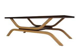 Table basse H38 Marron - En partie en bois massif - 110 x 35 x 48 cm