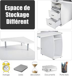 Bureau Informatique HW49511 Blanc