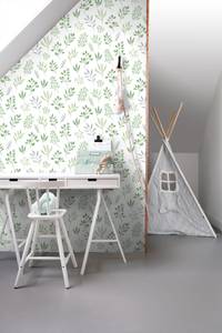 papier peint fleurs au style scandinave Lilas