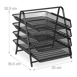 Dokumentenablage mit 4 Fächern Schwarz - Metall - 30 x 33 x 36 cm