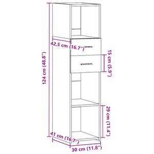 Highboard DE7745 Grau - Holzwerkstoff - 43 x 124 x 30 cm