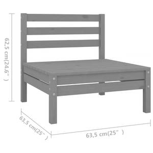 Ensemble de salon de jardin Gris - Bois massif - Bois/Imitation - 64 x 29 x 64 cm