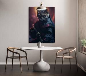 Leinwandbild Cat Warrior III 100 x 150 cm