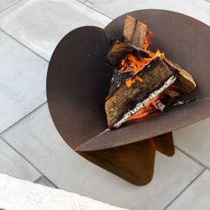 Brasero acier corten L75 x l75 x H35 cm Marron - Métal - 75 x 35 x 75 cm