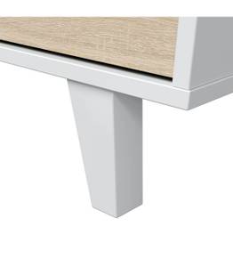 Buffet Zaiken Plus Blanc - Bois manufacturé - Matière plastique - 41 x 75 x 154 cm