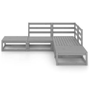 Garten-Lounge-Set (5-teilig) 3009914 Grau - Massivholz - Holzart/Dekor - 70 x 30 x 70 cm