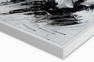 Acrylbild handgemalt Miraculous Graphic Schwarz - Weiß - Massivholz - Textil - 60 x 90 x 4 cm