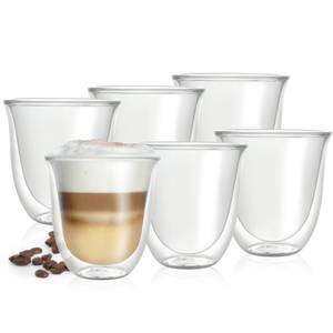 Napoli 6x250ml Kaffeegläser doppelwandig 26 x 13 x 32 cm