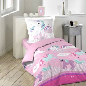 Bettwäsche Einhorn 2tlg. Pink - Textil - 140 x 1 x 200 cm