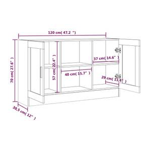 Sideboard 3004258-1 Dunkelbraun - Holzwerkstoff