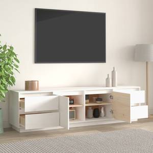 TV-Schrank D369 Weiß - Massivholz - 37 x 48 x 176 cm