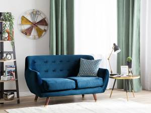 2-Sitzer Sofa BODO Blau - Gold - Marineblau - Eiche Dunkel