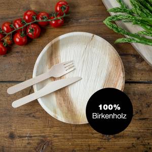 Einwegbesteck Set aus Birkenholz 50tlg Holzwerkstoff - Holzart/Dekor - 17 x 2 x 12 cm