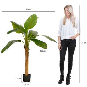 Plante artificielle Bananier en pot Vert - Céramique - Matière plastique - 90 x 155 x 90 cm