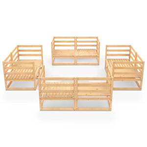 Garten-Lounge-Set Braun - Massivholz - Holzart/Dekor - 70 x 67 x 70 cm